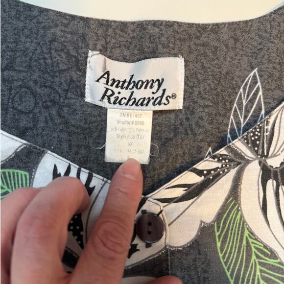 Anthony Richards 3X Floral Muumuu Kaftan House Dress Pockets Loungewear Boho - Picture 4 of 8